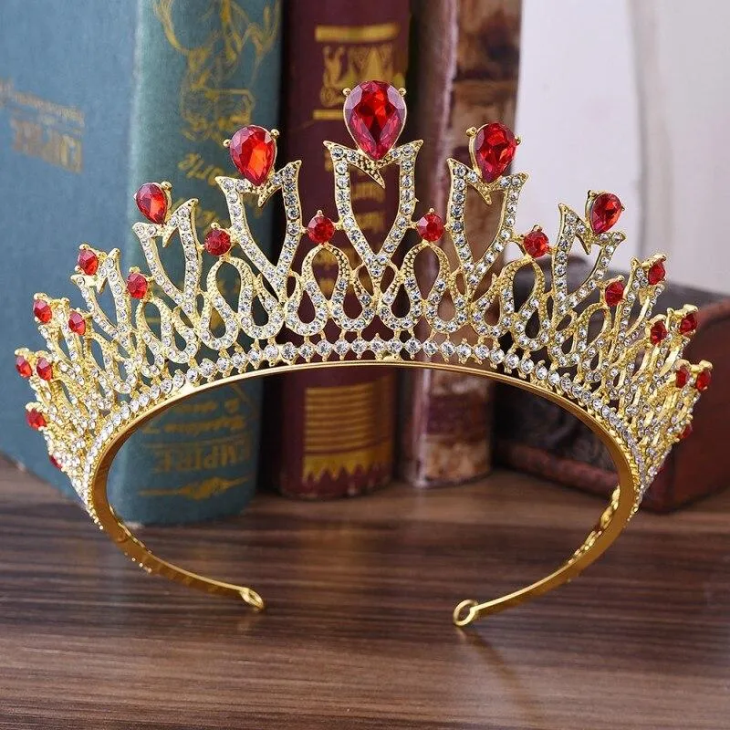 European Monarch Crystal Wedding Queen Crown Tiaras