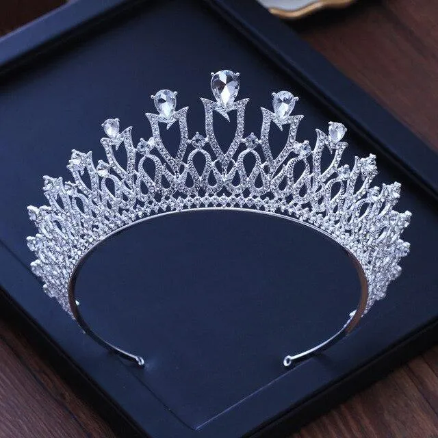 European Monarch Crystal Wedding Queen Crown Tiaras