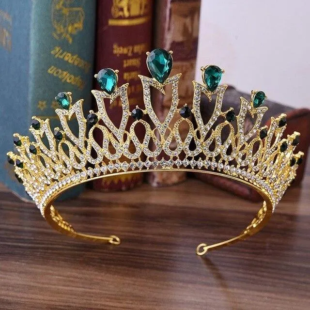 European Monarch Crystal Wedding Queen Crown Tiaras