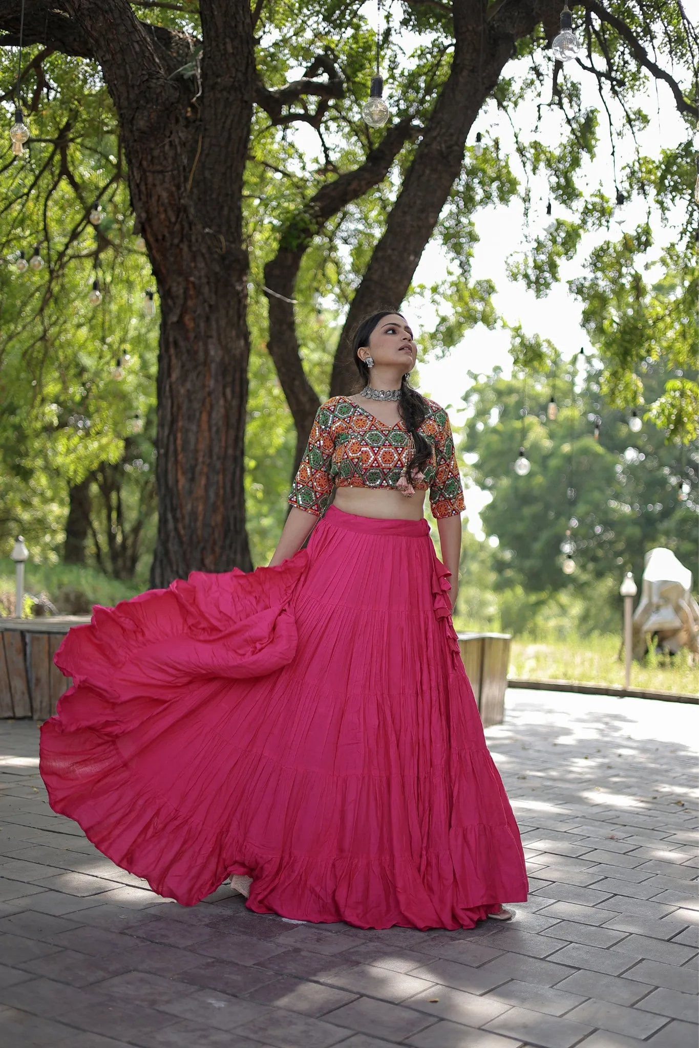 Festive Flair Adorable Reyon Lehenga Choli Set