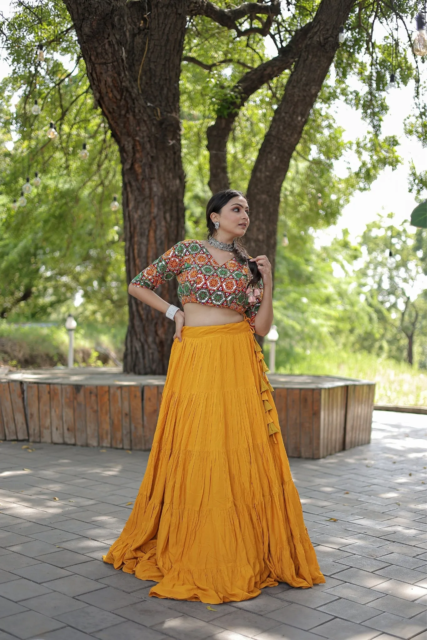 Festive Flair Adorable Reyon Lehenga Choli Set