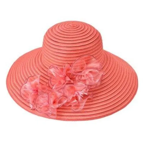 Floppy Large Brim Straw Fascinator Sun Hat