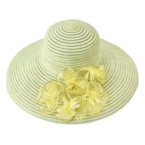 Floppy Large Brim Straw Fascinator Sun Hat