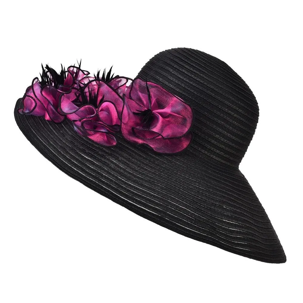 Floppy Large Brim Straw Fascinator Sun Hat