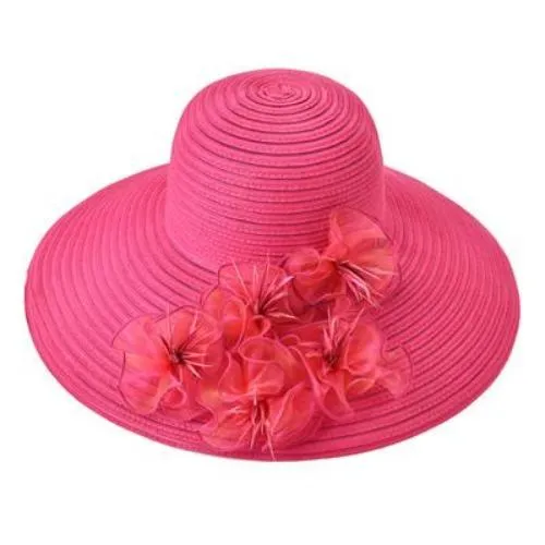 Floppy Large Brim Straw Fascinator Sun Hat