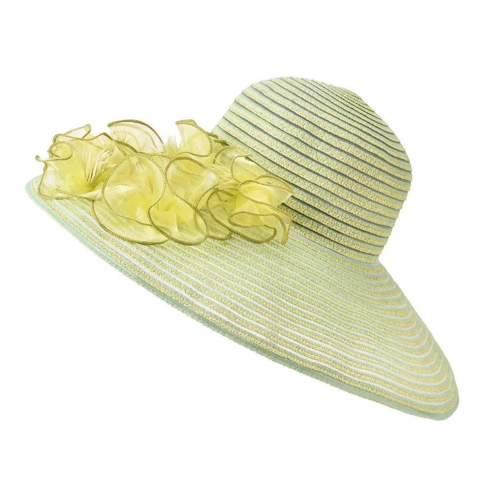 Floppy Large Brim Straw Fascinator Sun Hat