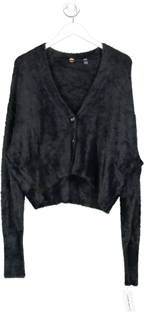 Free People Blue Furry Cardigan UK S