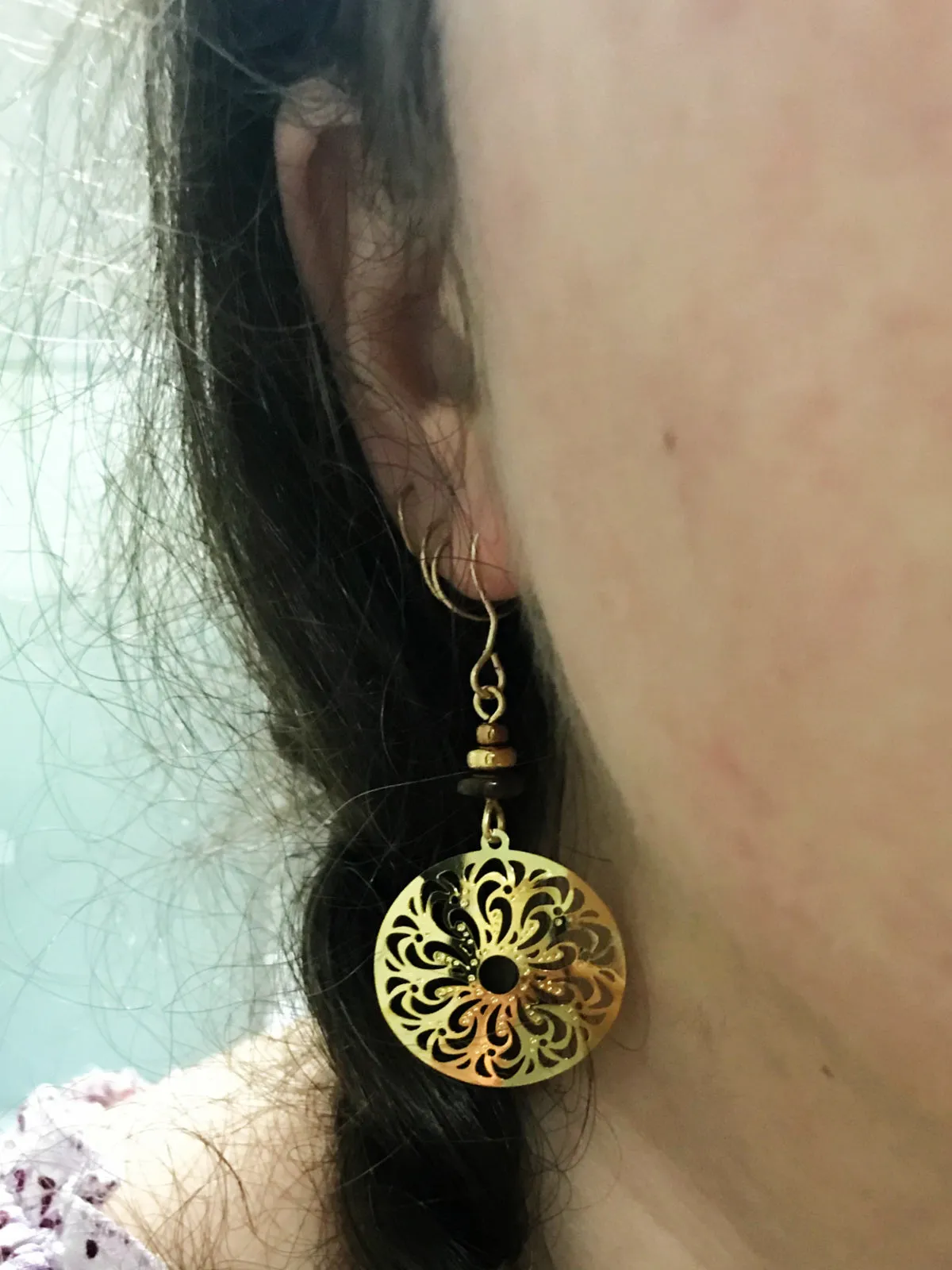 Gold Medallion Dangles by Adajio