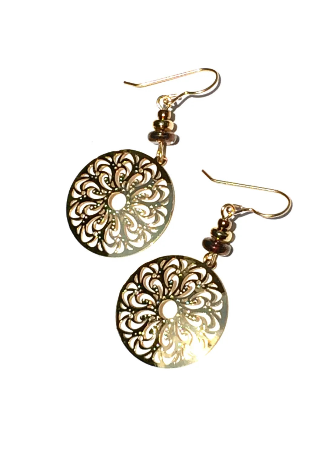 Gold Medallion Dangles by Adajio