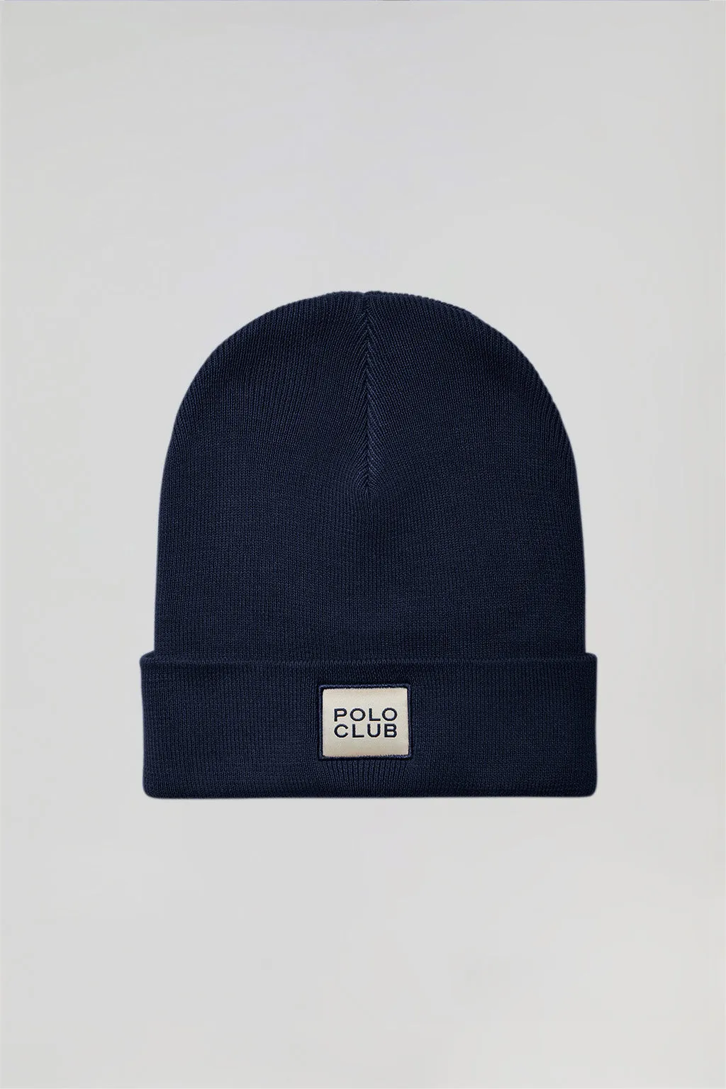 Gorro azul marino de lana unisex con detalle Polo Club