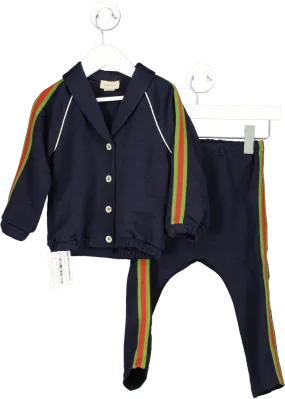 Gucci Blue Button Front taped stripe Tracksuit 18-24 Months