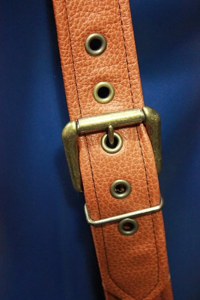 Handmade Brown Leather Suspenders, Antique Brass Hardware, Custom Fit!