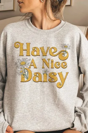 HAVE A NICE DAISY GRAPHIC SWEATSHIRT PLUS SIZE