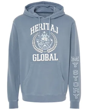 HERITAJ GLOBAL COLLEGIATE EDITION-(Pigment-Dyed) HOODIE-BLU