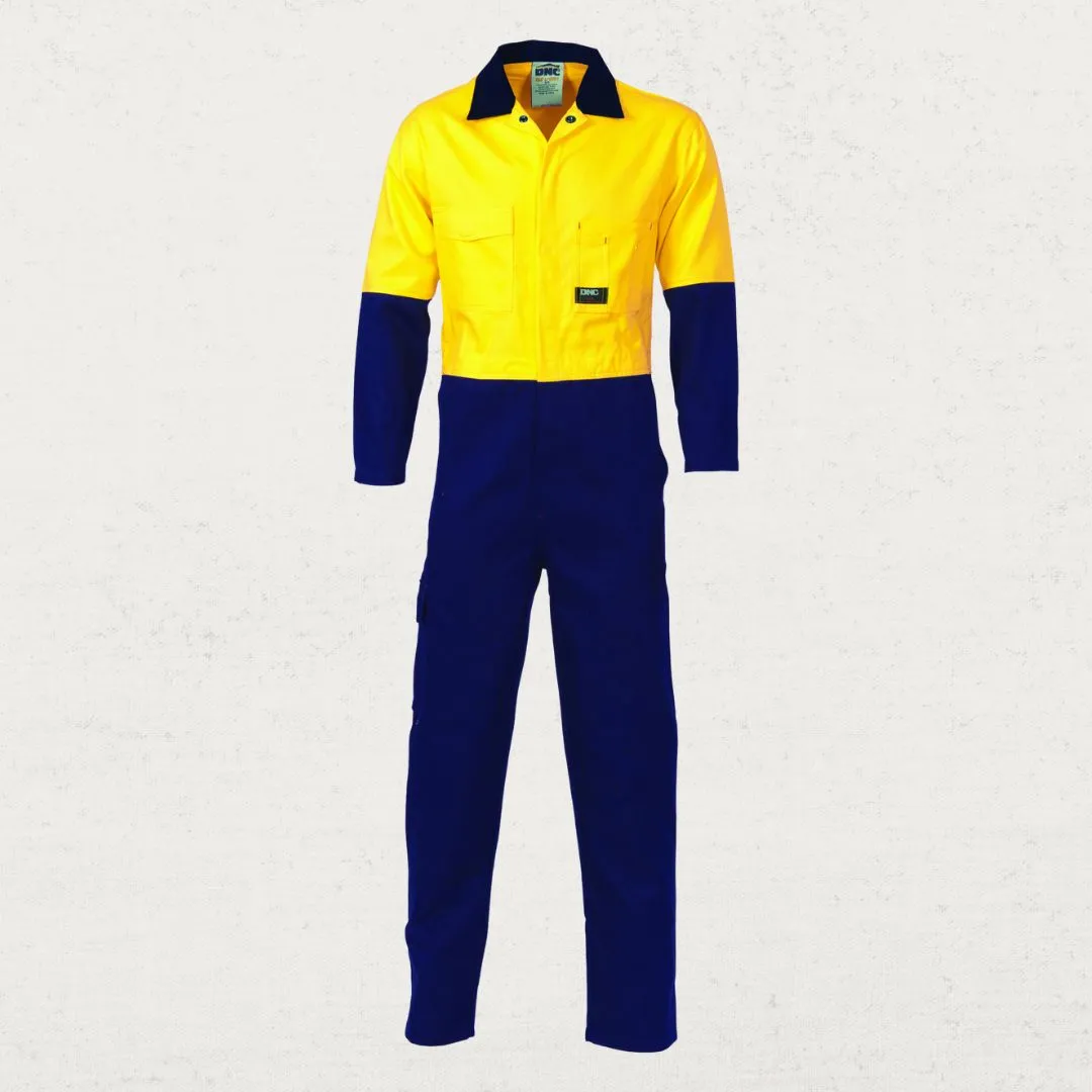 Hi Vis Lightweight 190gsm Cotton Drill Coverall