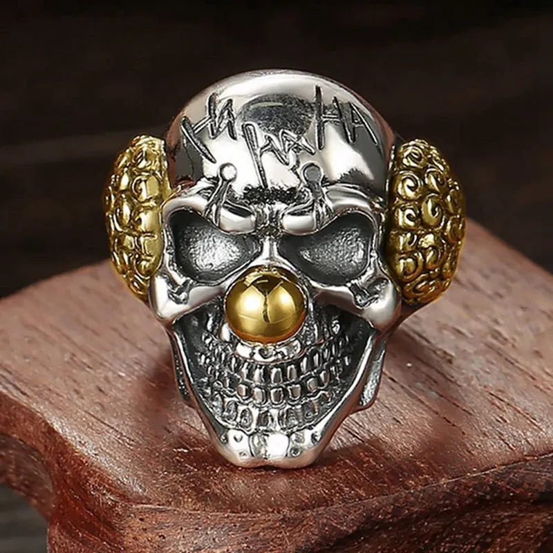 Joker Face Clown Skull Punk Ring