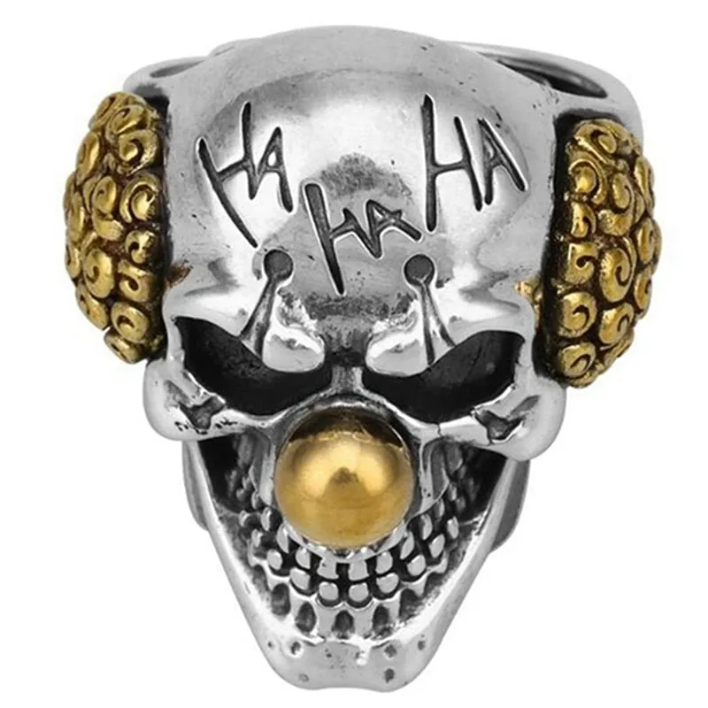 Joker Face Clown Skull Punk Ring