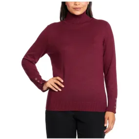 Joseph A. Womens Ribbed Pullover Turtleneck Sweater