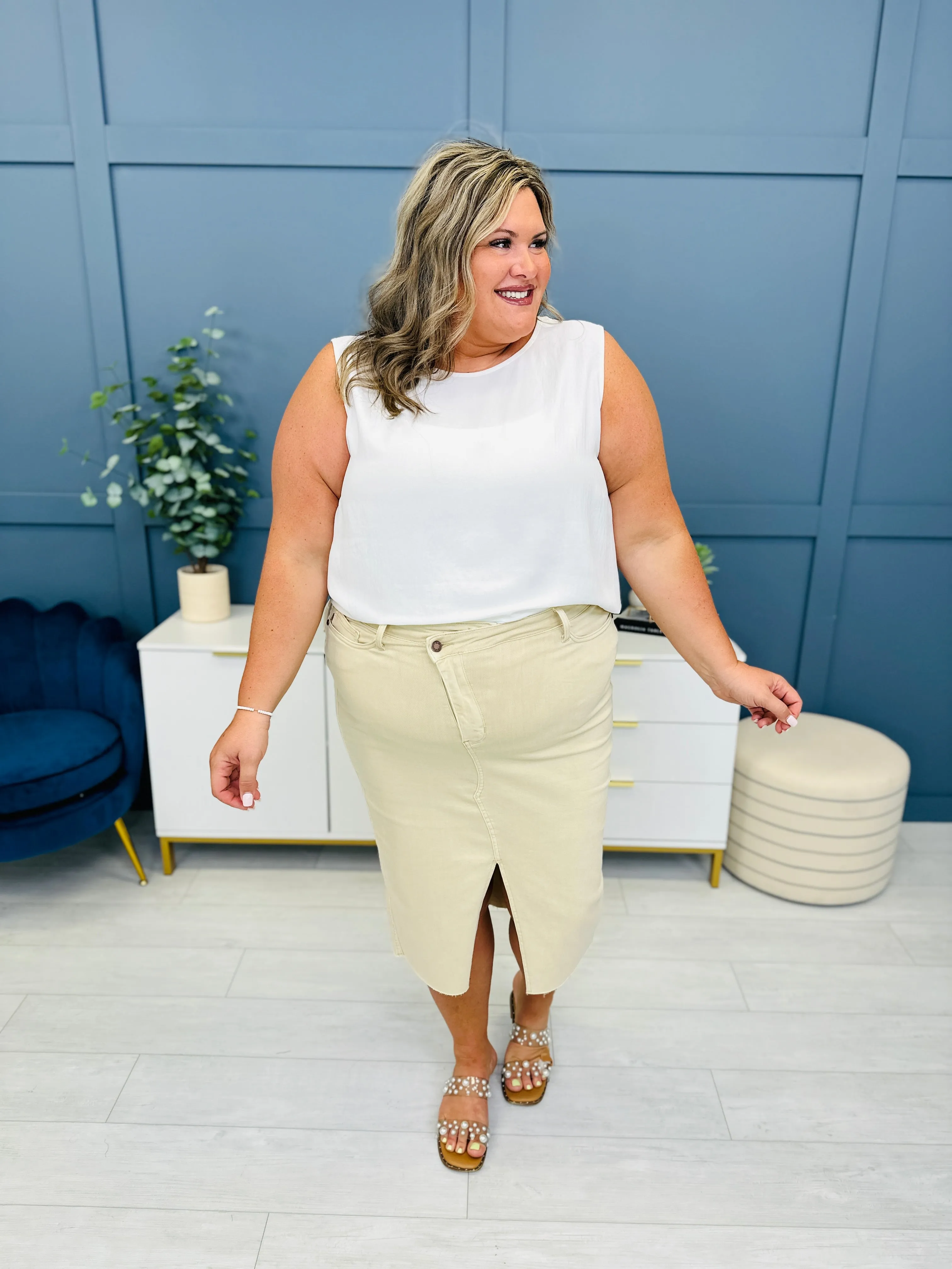 Judy Blue REG/CURVY Get in the Bone Midi Skirt