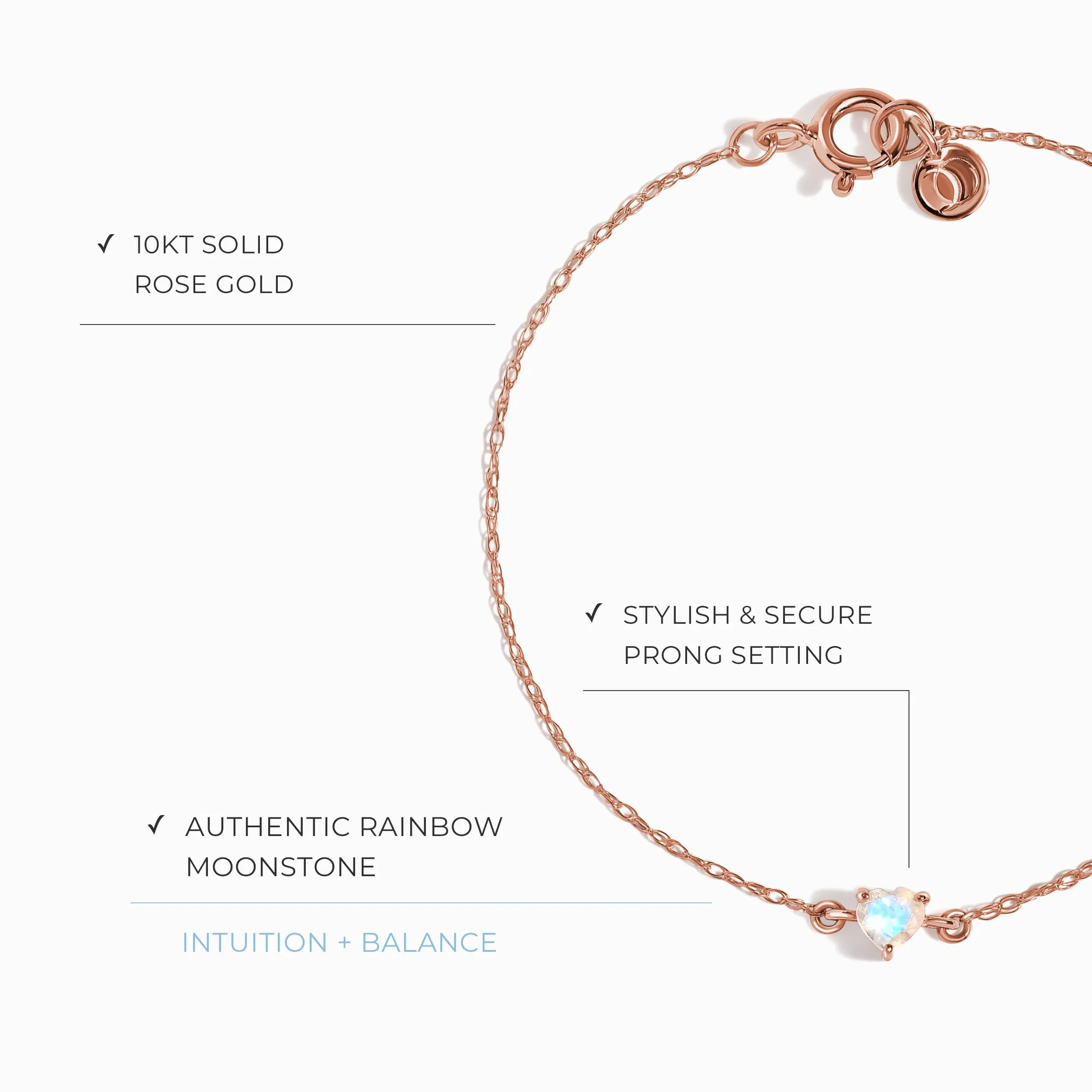 Kids Moonstone Bracelet - Love