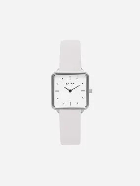 Kindred Watch with Silver & White Dial | Light Grey Vegan Leather Strap