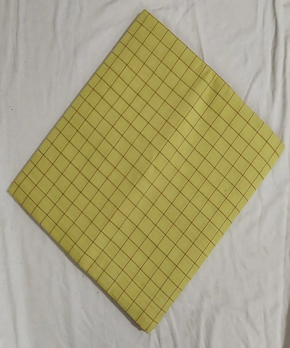 Lime yellow venkatagiri handloom cotton fabric