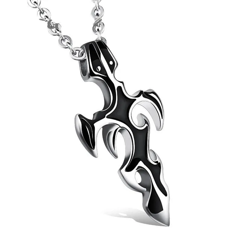 Men’s Stainless Steel Cross Sword Pendant Necklace