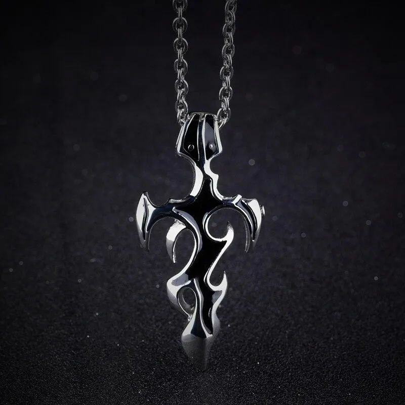 Men’s Stainless Steel Cross Sword Pendant Necklace