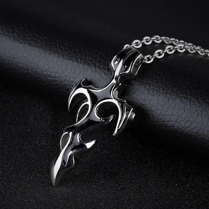 Men’s Stainless Steel Cross Sword Pendant Necklace