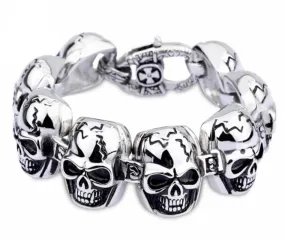 Men’s Stainless Steel Gothic Viking Skull Bracelet