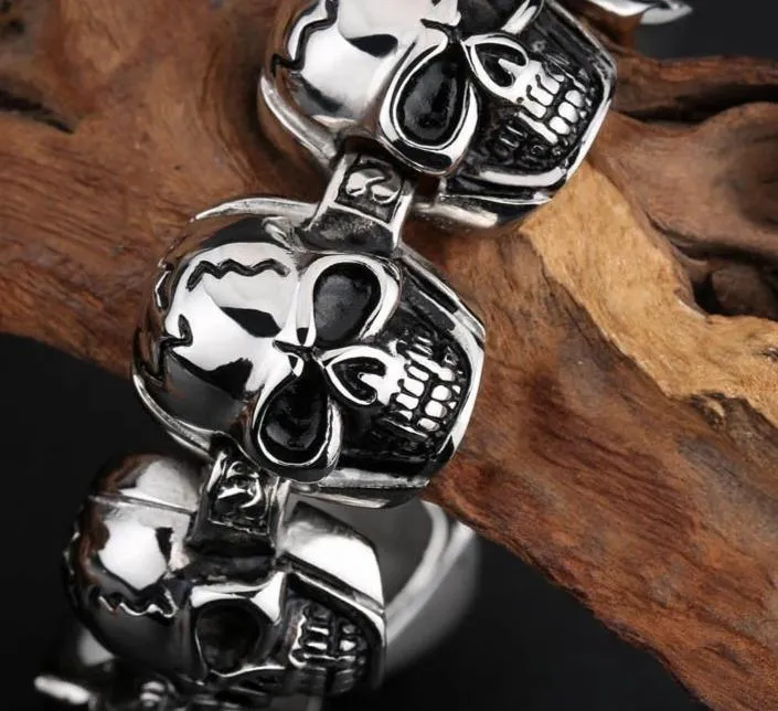 Men’s Stainless Steel Gothic Viking Skull Bracelet