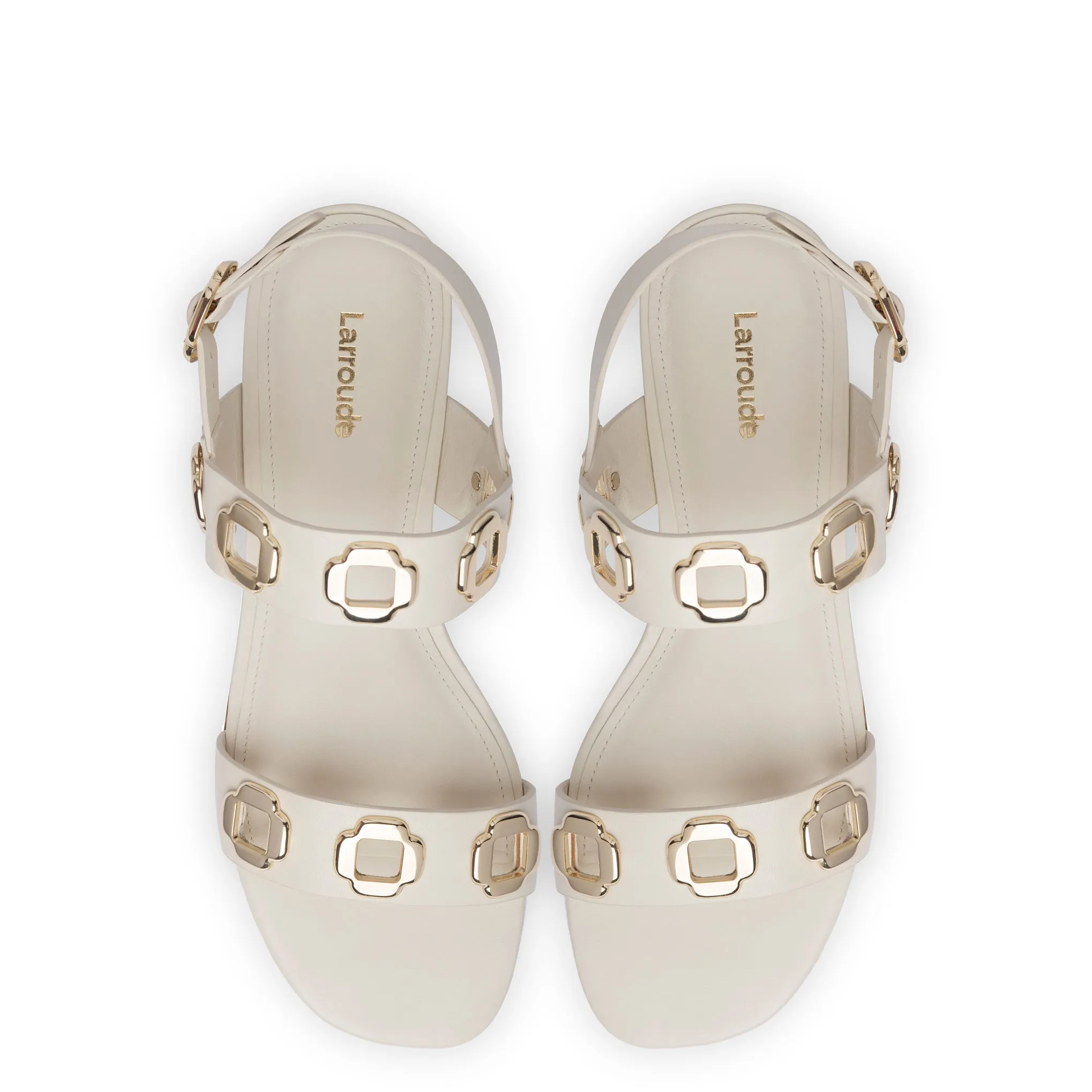 Milan Flat Sandal In Ivory Leather