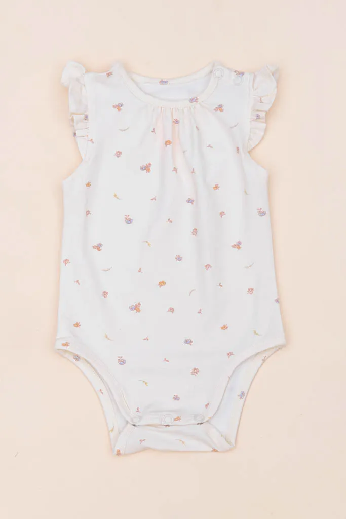 Millie Onesie - Cream Freesias