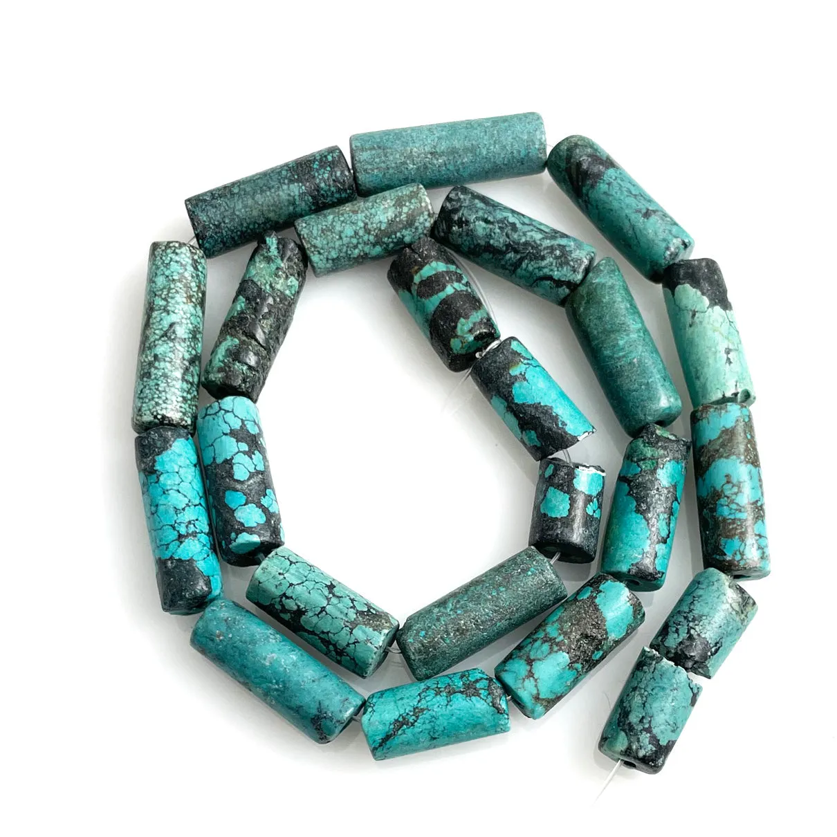 Natural Turquoise Tube Beads 7mm