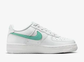 Nike Air Force 1 Big Kids' Shoes Summit White/Emerald Rise (GS)