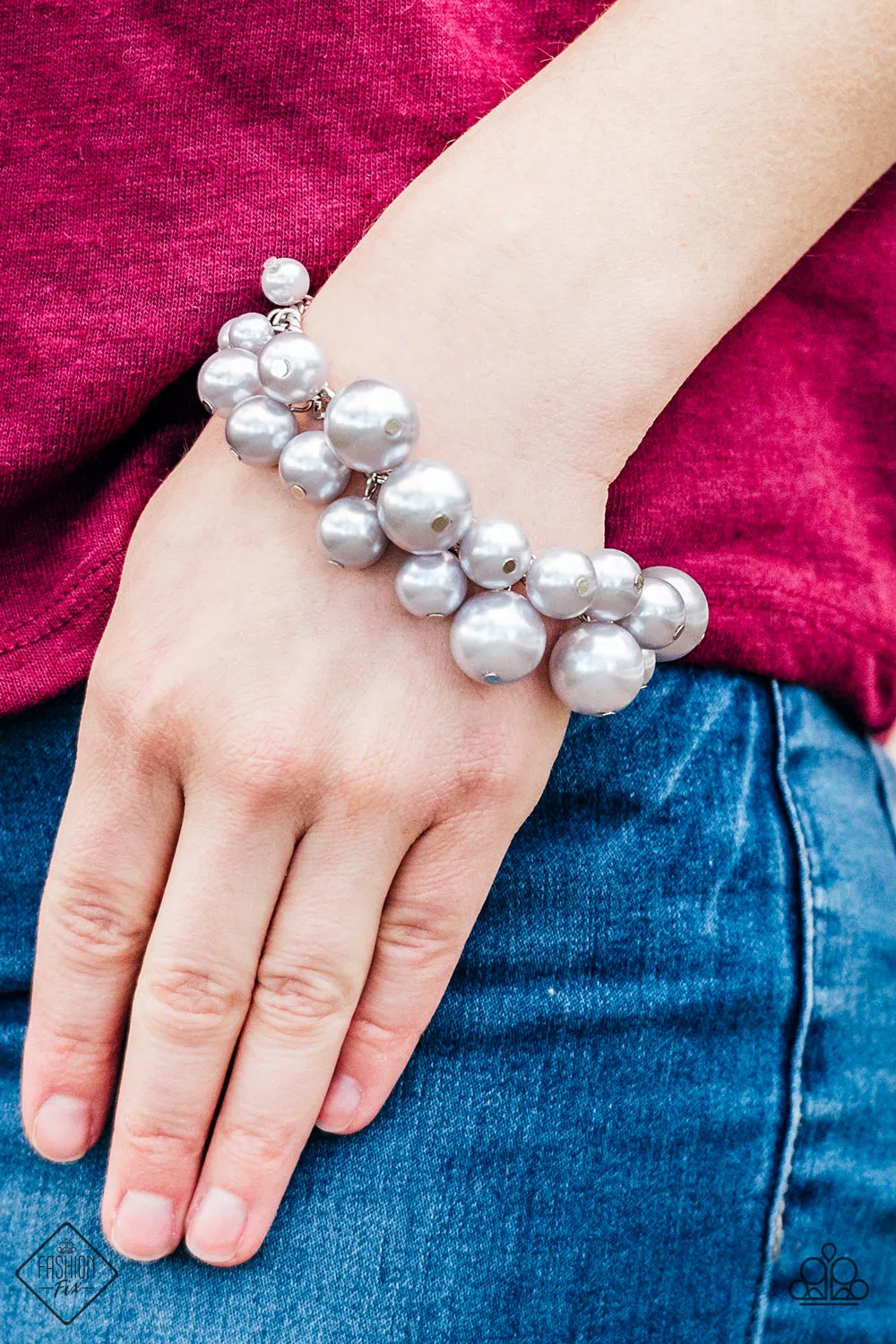 Paparazzi GLAM The Expense! Silver Bracelet