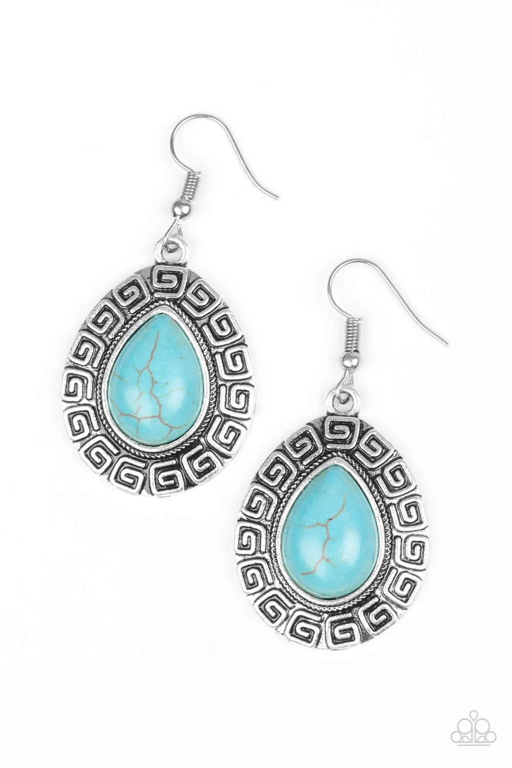 Paparazzi Tribal Tango Blue Earrings