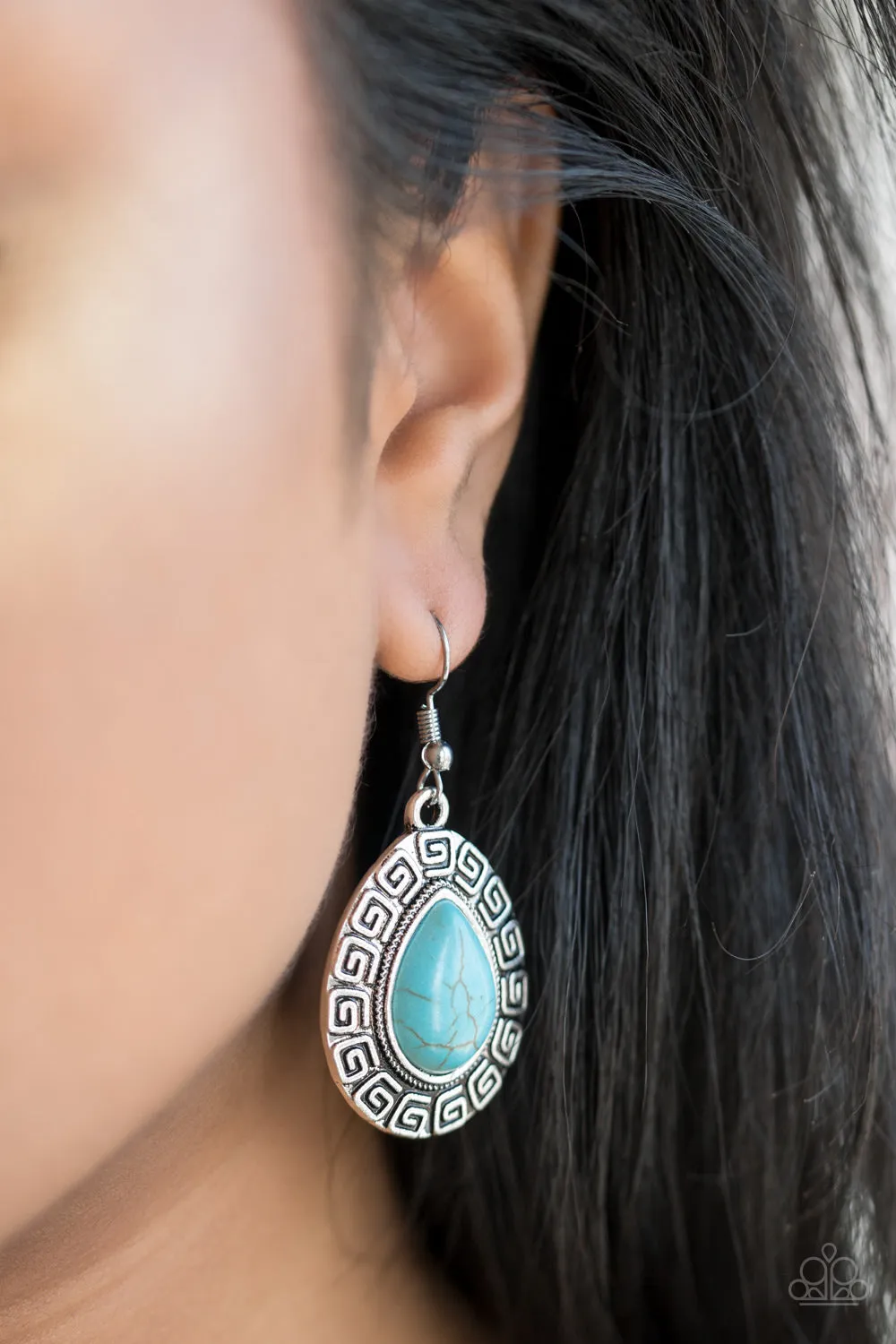 Paparazzi Tribal Tango Blue Earrings