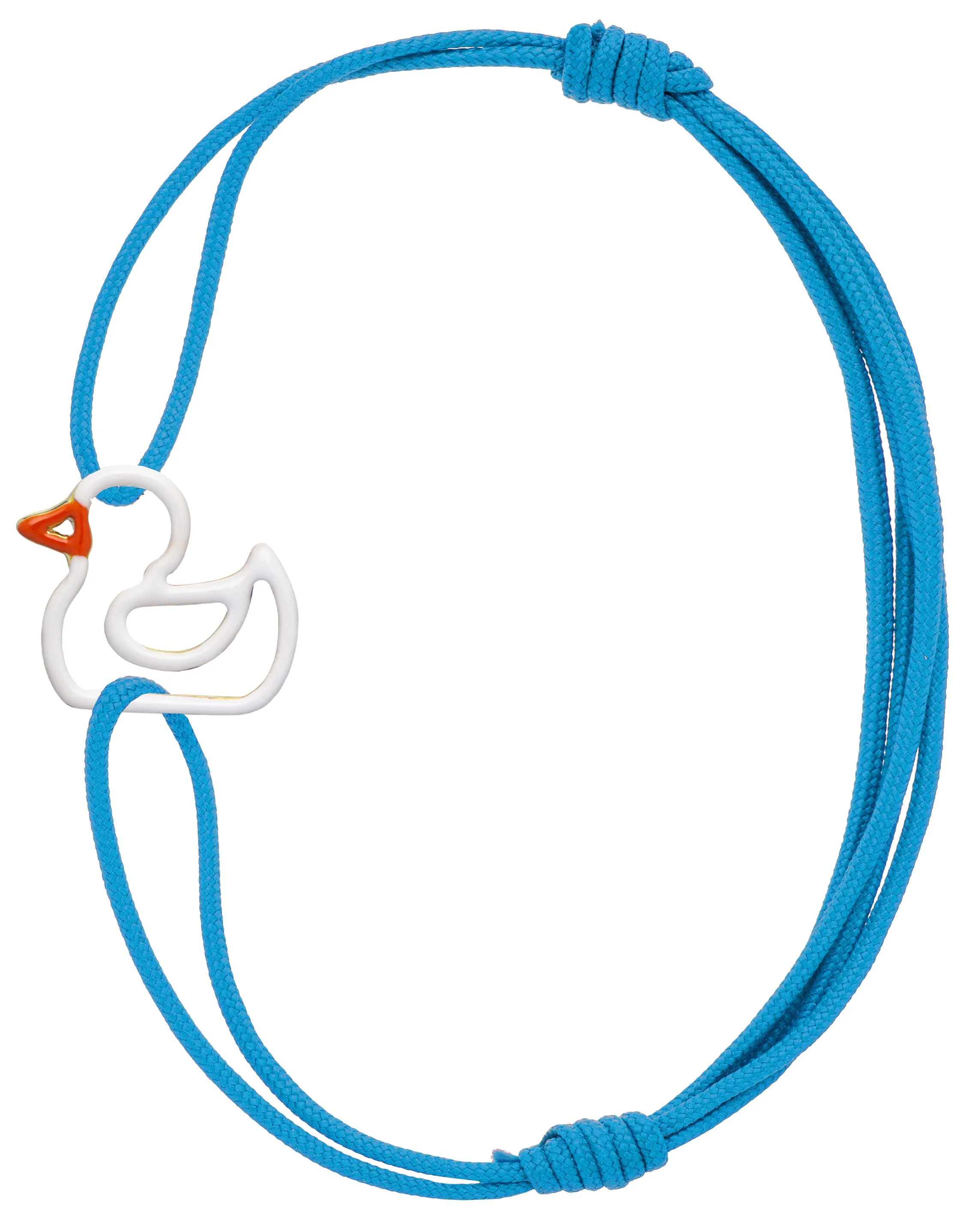 PATITO ENAMEL WHITE CORD BRACELET