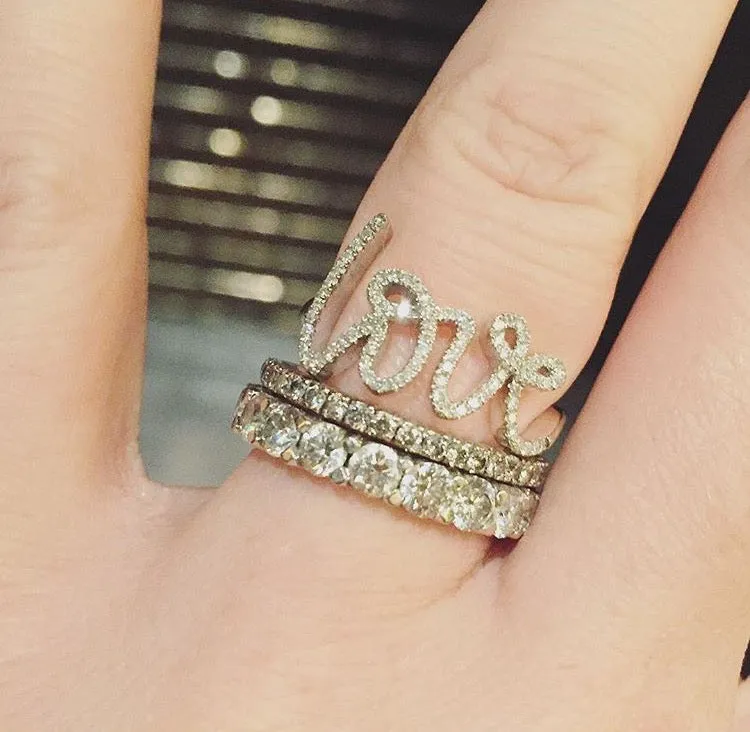 Pave LOVE Ring