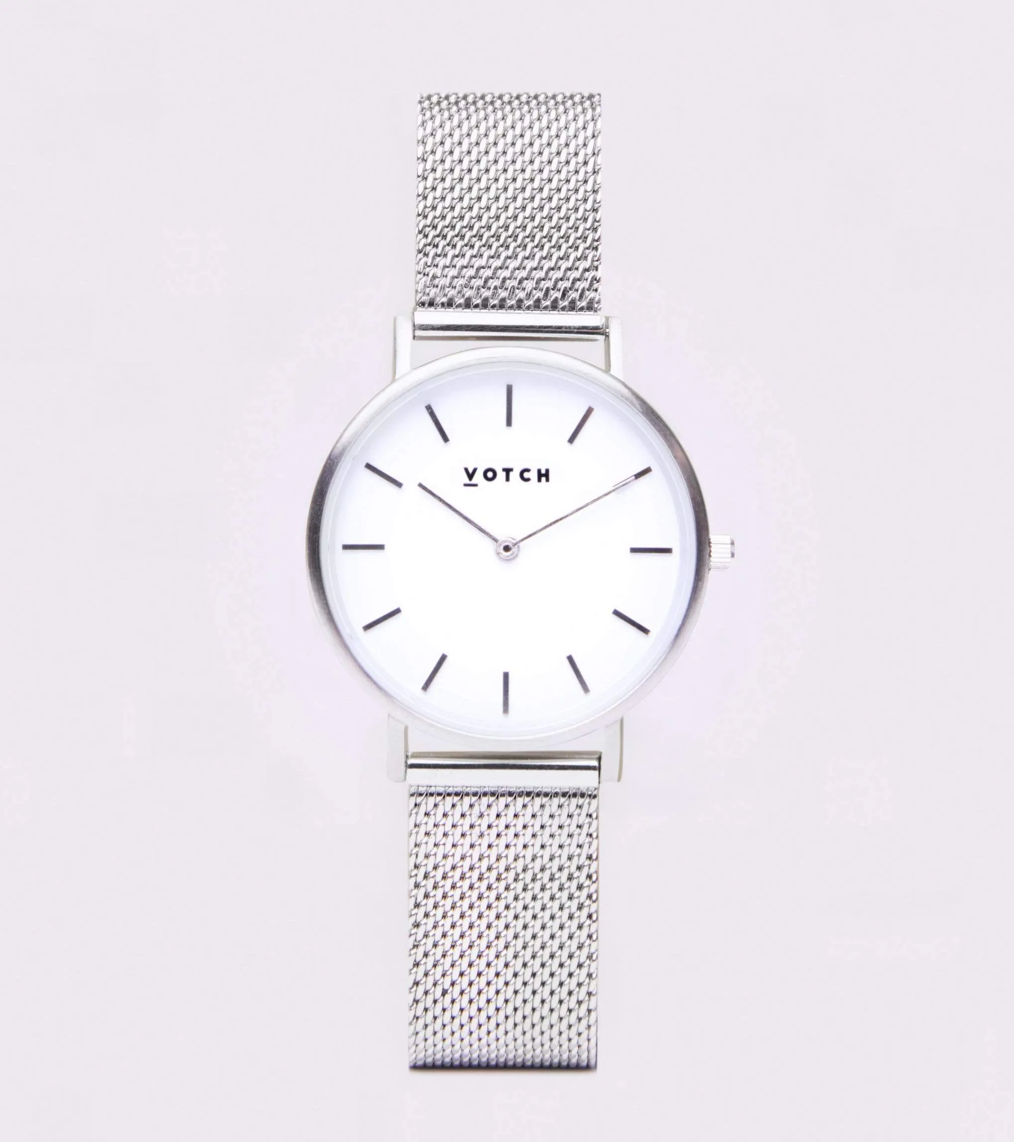 Petite Watch Silver & White Dial | Silver Mesh Strap