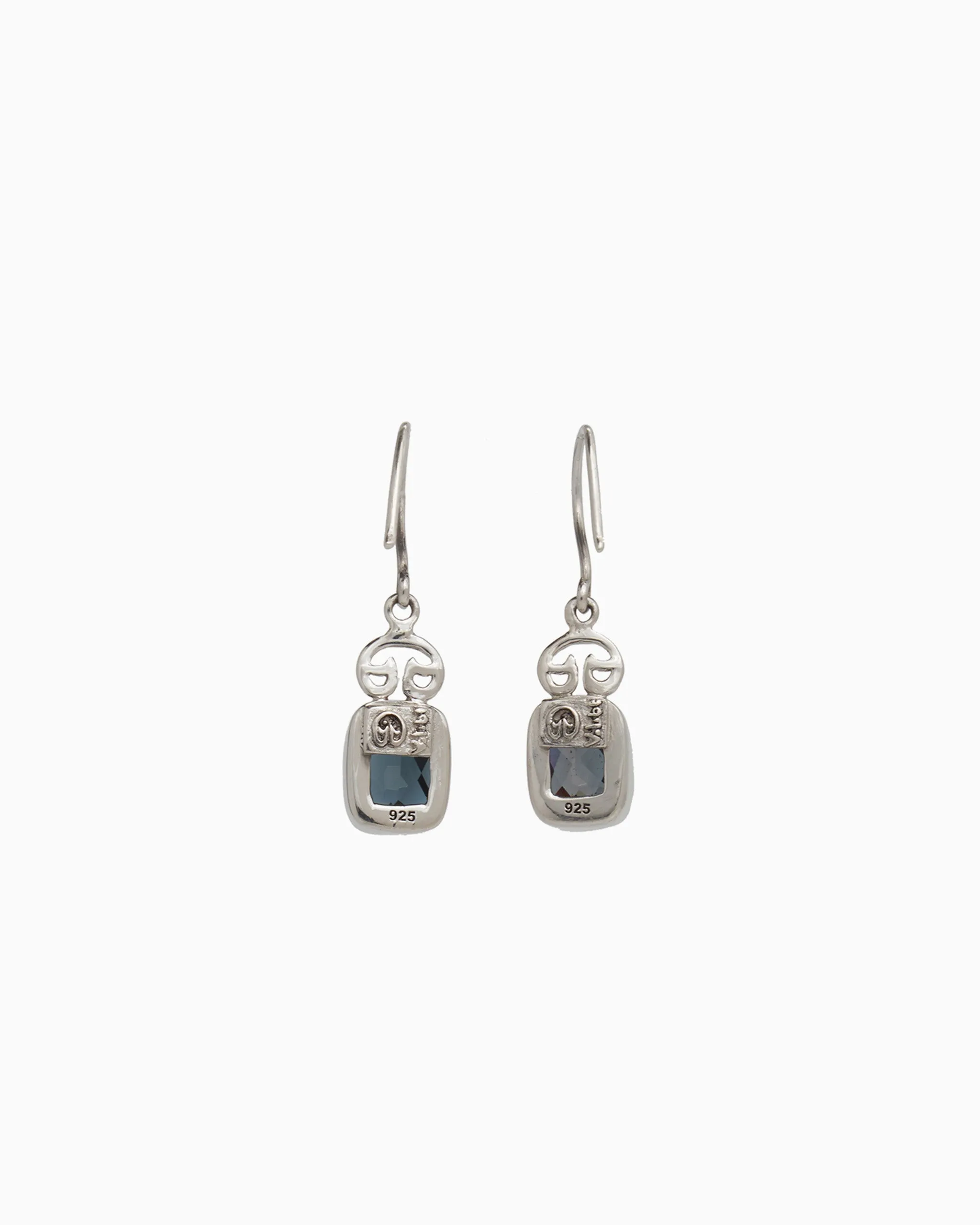 Petroglyph & Elongated Stone Drop Earrings - London Blue Topaz