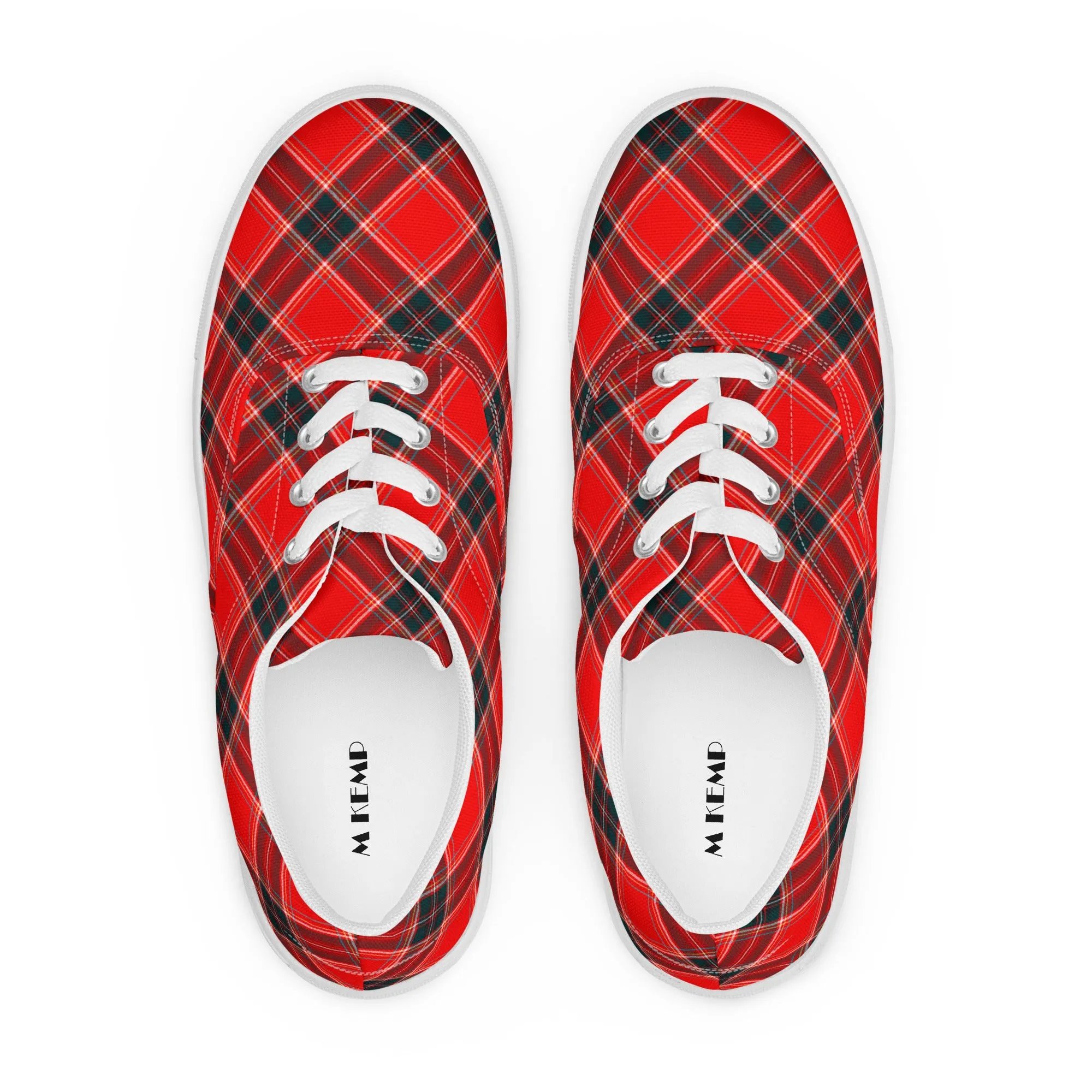 Plaid Men’s lace-up canvas shoes