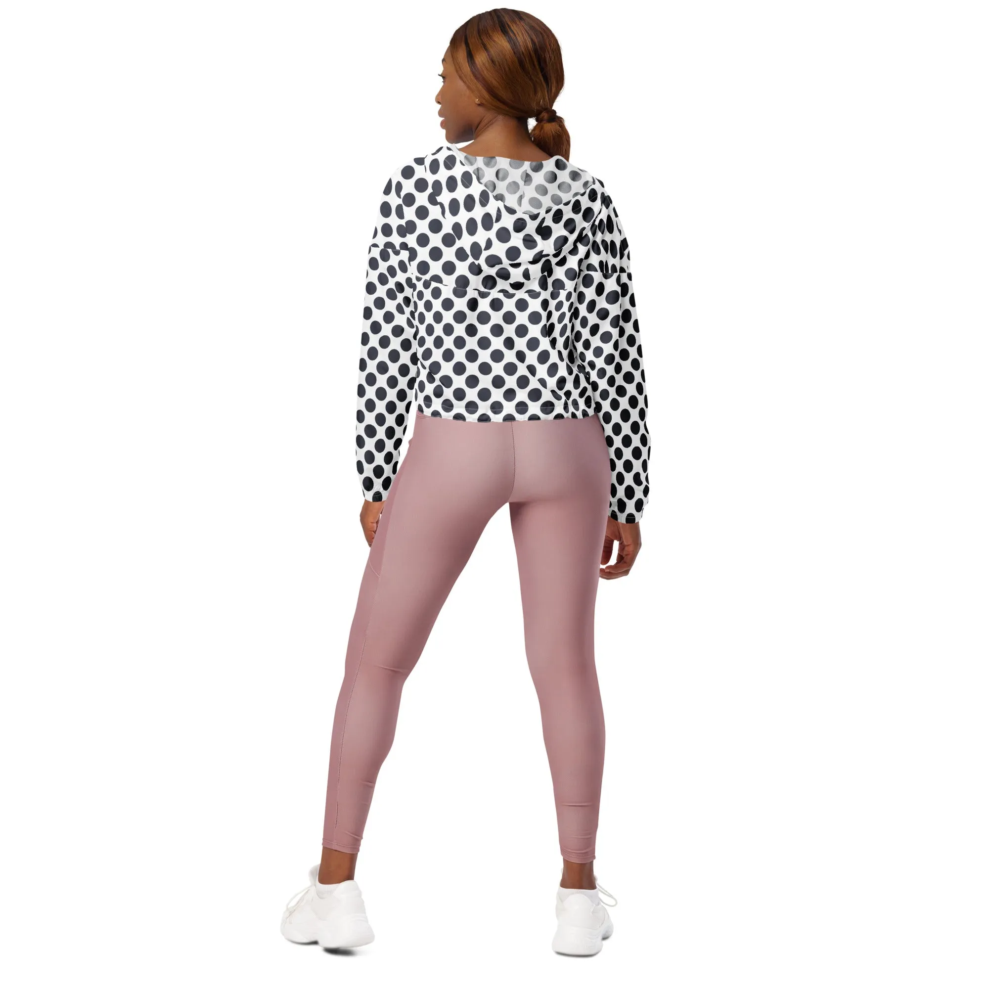 Polka Dot Paynes Gray Women’s cropped windbreaker