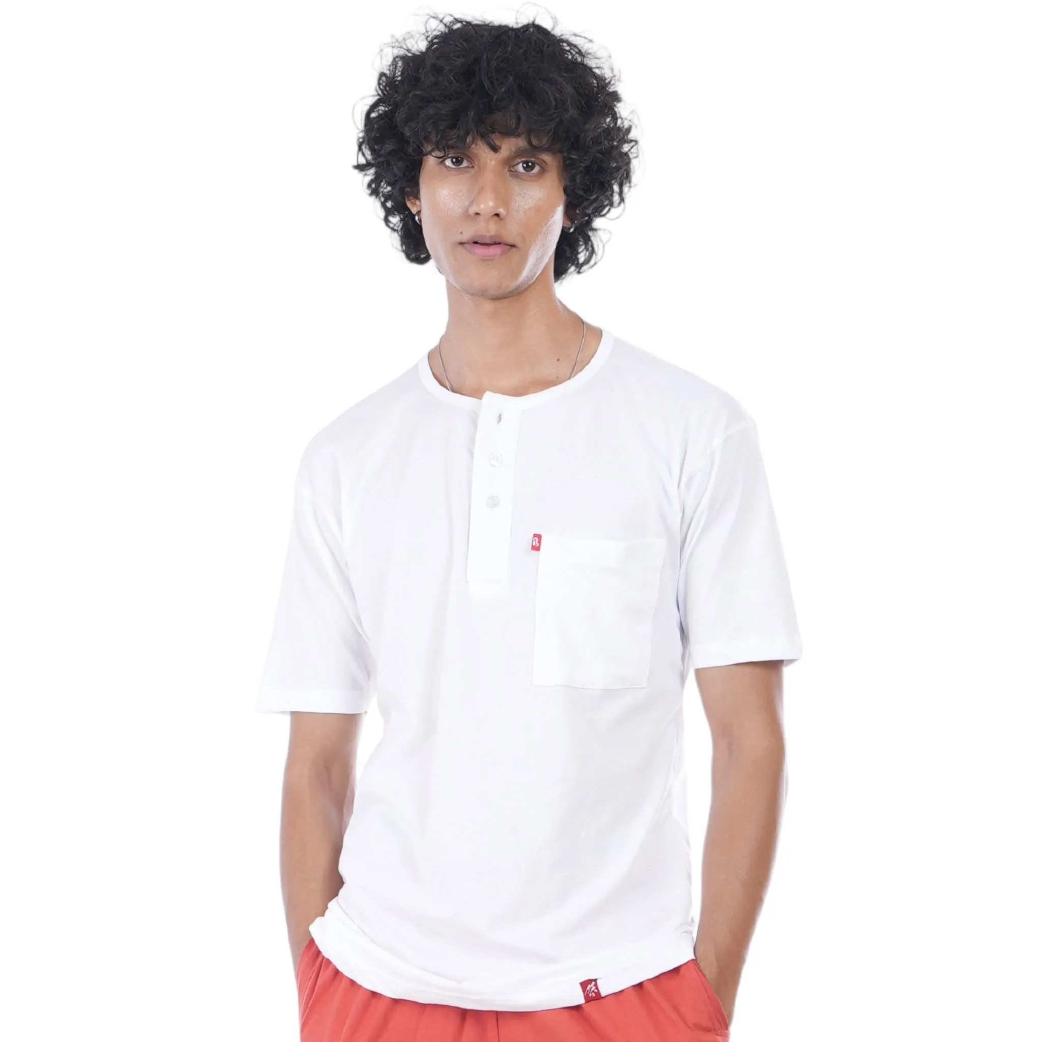 Pure White Henley (Pack Of 3)