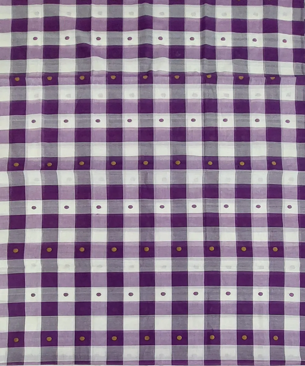 Purple offwhite white venkatagiri handloom cotton fabric