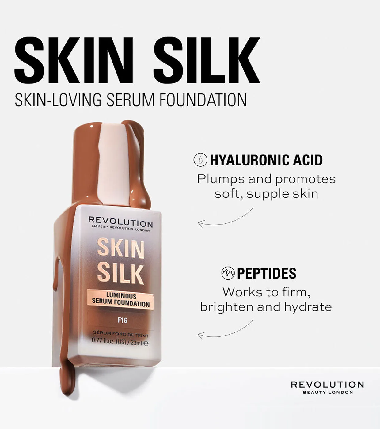 Revolution - Base de maquillaje Skin Silk Serum Foundation - F3