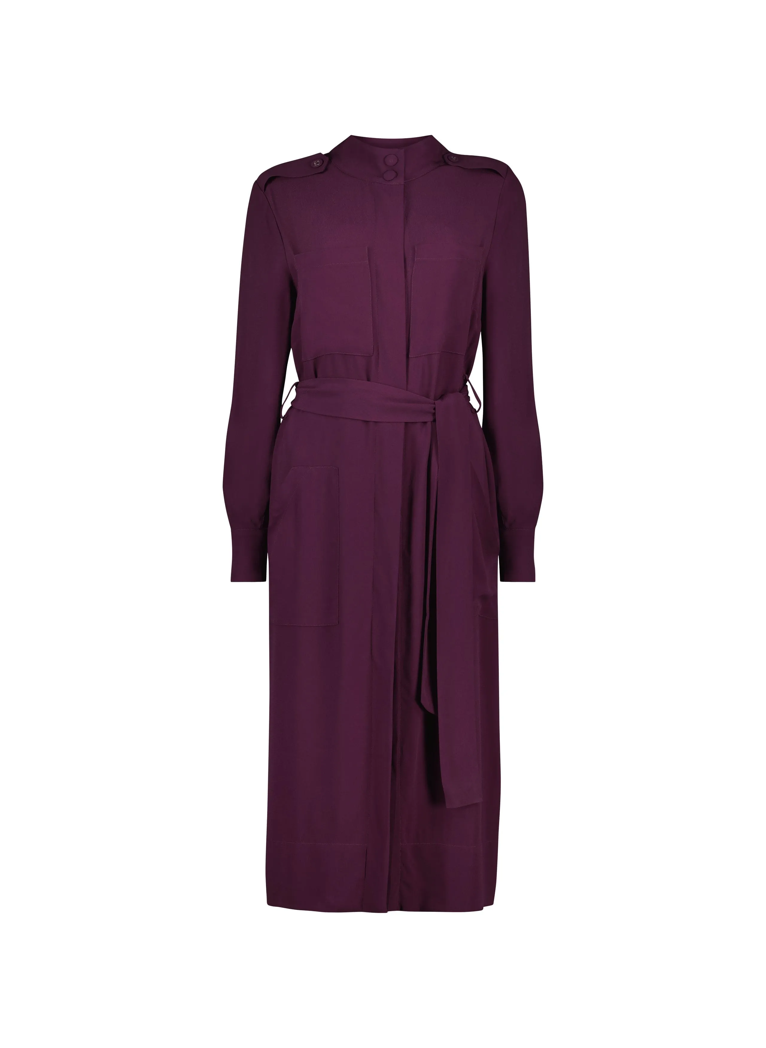 Sienna Ecojilin Viscose Utility Shirt Dress | Dark Cherry