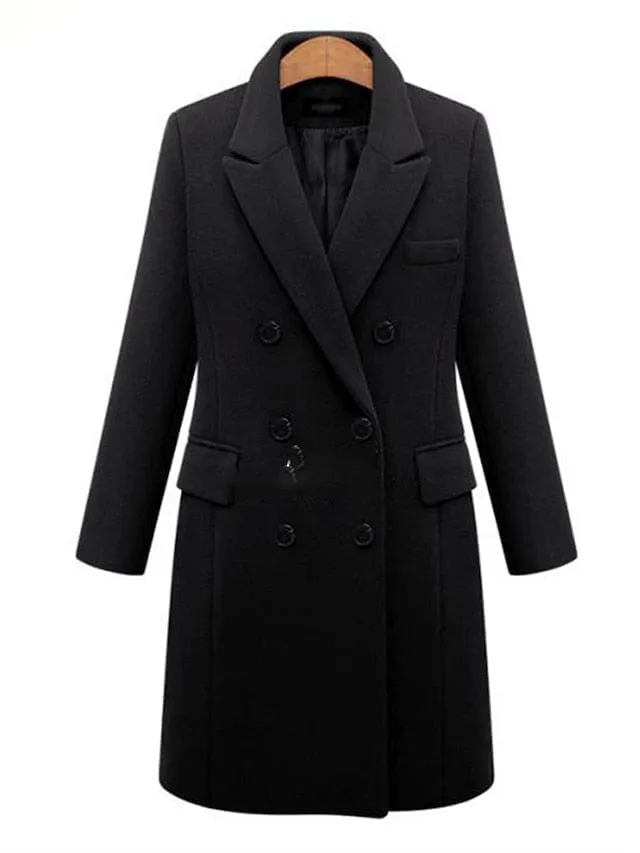 Stylish Women's Double-Breasted Trench Coat with Adjustable Fit & Convenient Storage