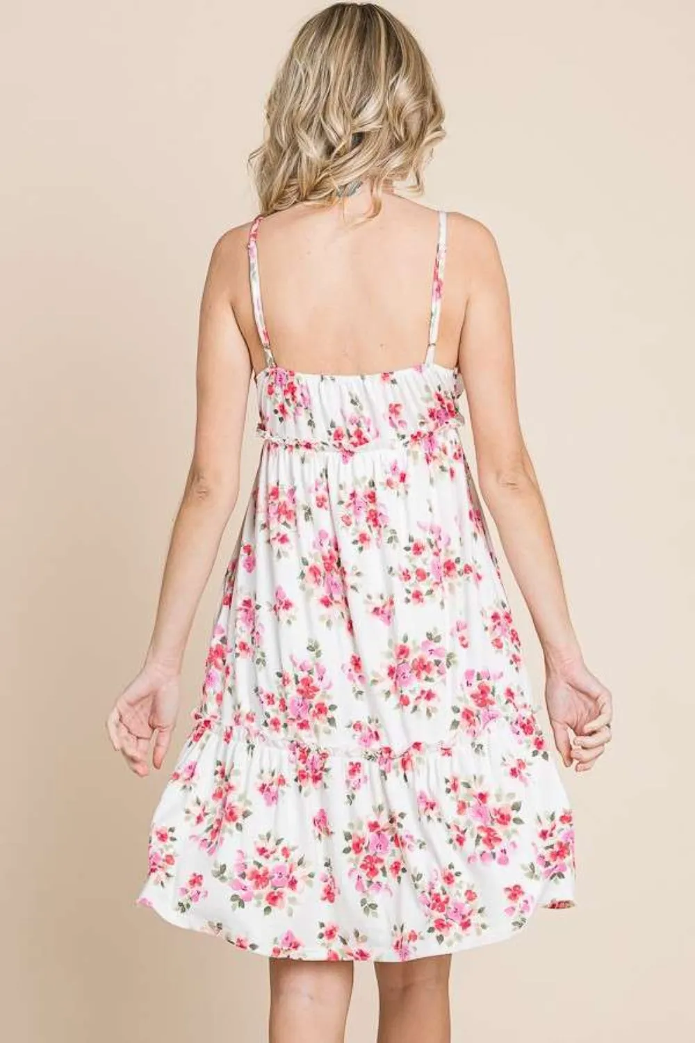 Sunset and Swim  Full Size Floral Frill Cami Dress